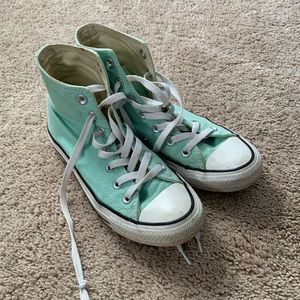 Mint Colored High Top Converse Size 6